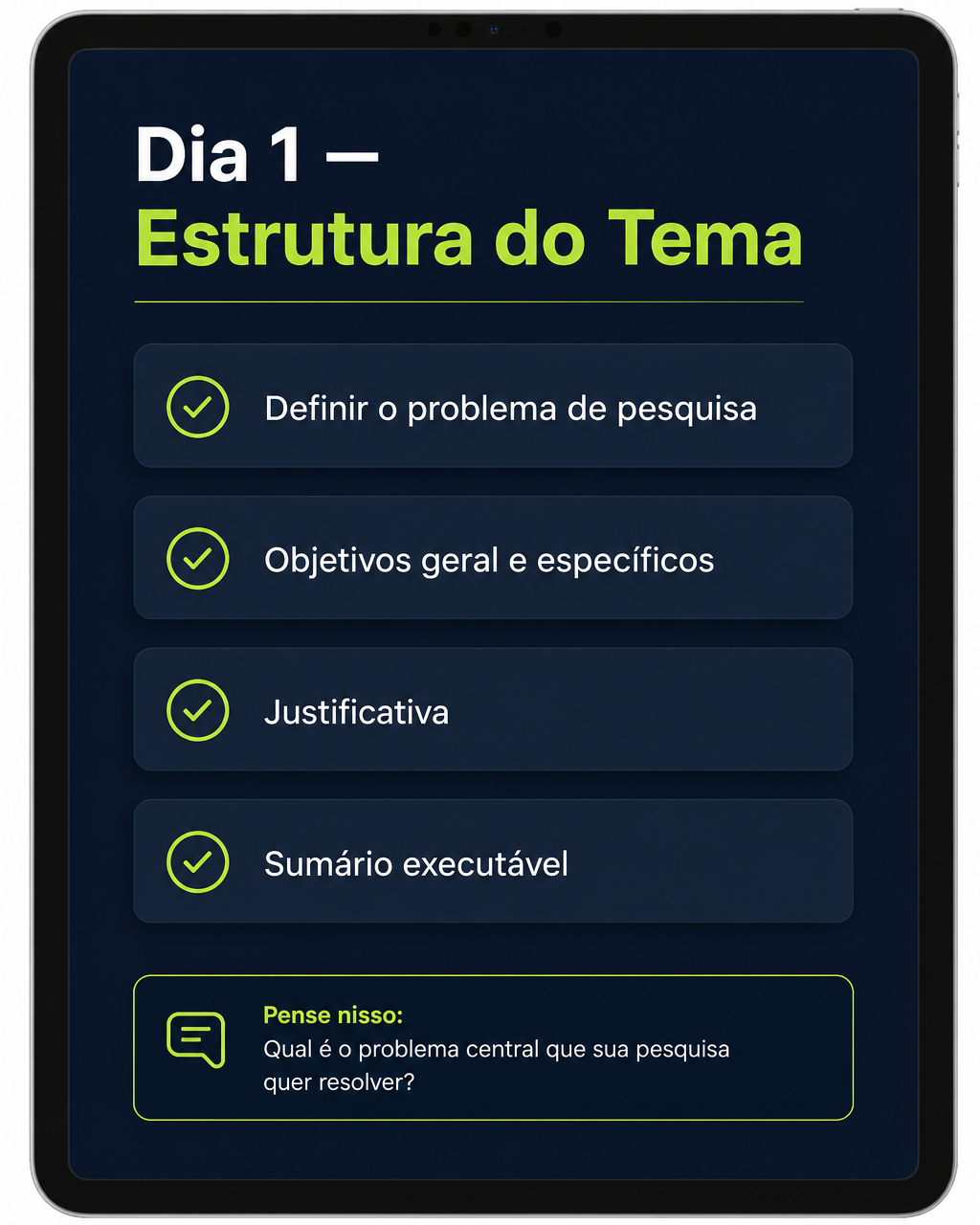 Página do Dia 1 — Estrutura do Tema